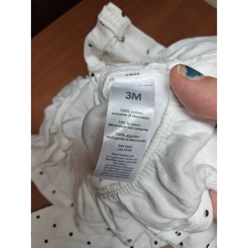 Carter's Cardigan Top Preppy Boho Snap Closure Polka Dot White Girls 3 Months